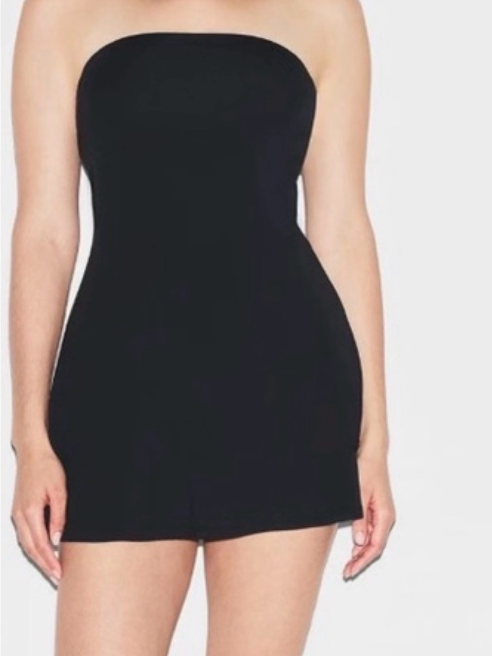 SKIMS Obsidian Smooth Lounge Strapless Mini Dress:Size Small